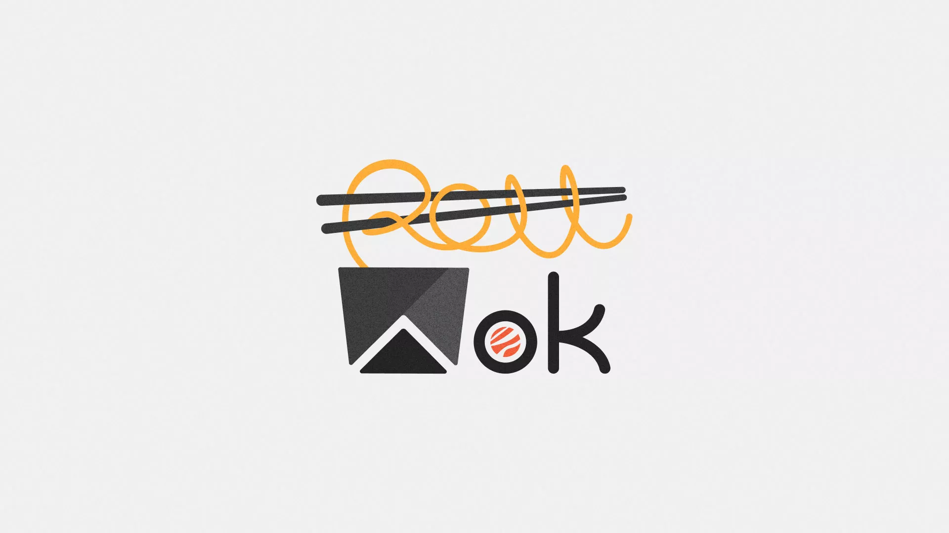 Разработка логотипа суши-бара «Roll Wok Club» в Вышнем Волочке