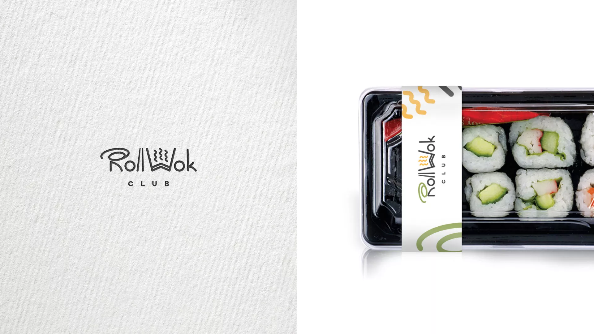 Разработка наклеек для суши-бара «Roll Wok Club» в Вышнем Волочке